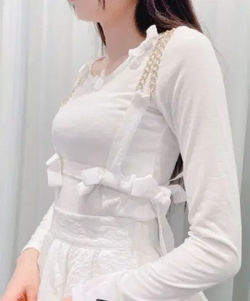 lillilly 벨로아 리본 체인 하네스 화이트