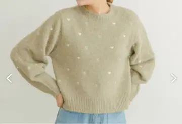 하트 모티브 니트 풀오버