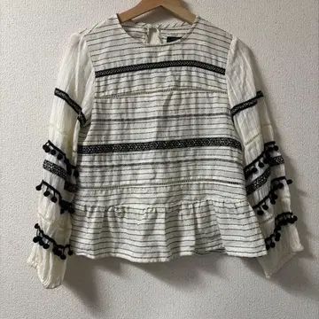 ZARA WOMAN 스트라이프 긴팔 블라우스 XS