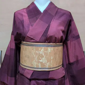 명주 이중 기모노