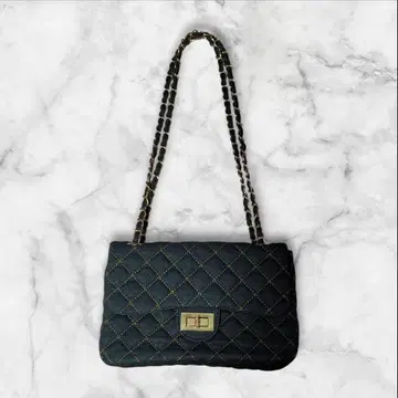 새상품 미사용 퀼팅 데님 체인 숄더 백 2way