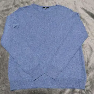 유니클로 캐시미어 크루넥 니트 여성용 XL 블루