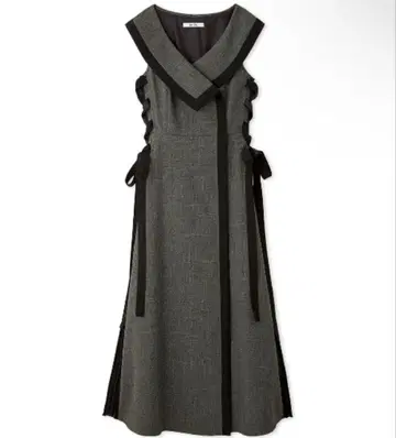 SNIDEL 사이드 플리츠 트위드 롱 원피스 0