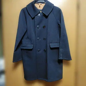 45rpm 네이비 더블 브레스트 피 코트