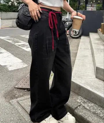 [ napinna maison x HIINA ] 컬러 스티치 데님 팬츠