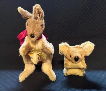 빈티지 봉제 인형 캥거루 모자 & 코알라