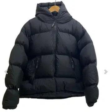 Gymphlex 후드 부착 다운 자켓 블랙