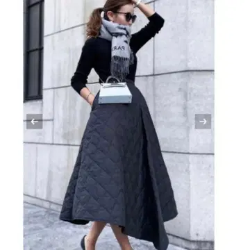 [ 미사용 ] 셰리에 sheller 퀼팅 롱 스커트 S