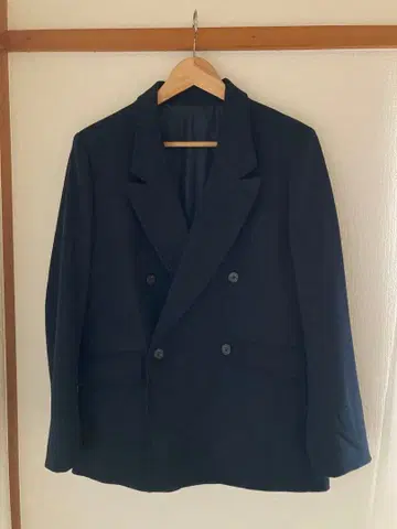 네이비 더블 브레스트 테일러드 자켓