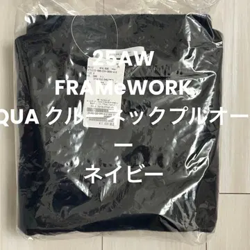 새상품 FRAMeWORK AQUA 크루넥 풀오버 네이비