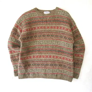 80S L.L.Bean 페어아일 패턴 스웨터 스코틀랜드제 XL 구제 의류