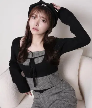 LIPSERVICE 코르셋 체크 상의