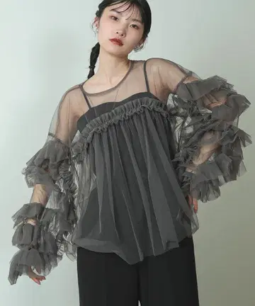 데코라티브 튤 상의