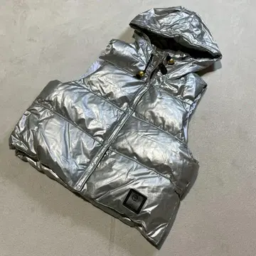 elbe (엘베) 후드 부착 다운 베스트 나일론 베스트 메탈릭 컬러