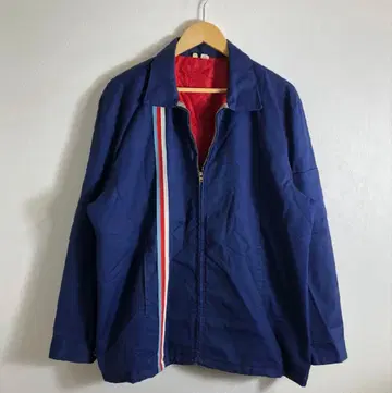70's~80's 빈티지 자켓 트리콜로르 라인 네이비