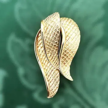 빈티지 Coro 코로 브로치 50s-60s 곡선미 골드톤