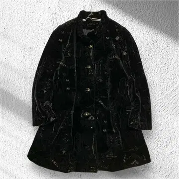 코트 올 패턴 벨로아 하이넥 풀 버튼 포켓 있음 안감 있음 일본제 F