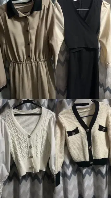 프렌치 걸리시 4점 원피스 상의