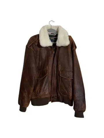 브라운 가죽 MA-1 자켓