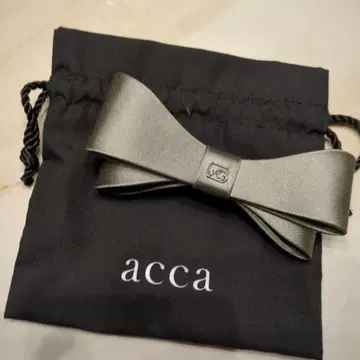 중고 acca 리본 헤어 액세서리 카키