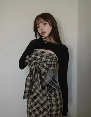 andmary Juni check dress beige AM1600