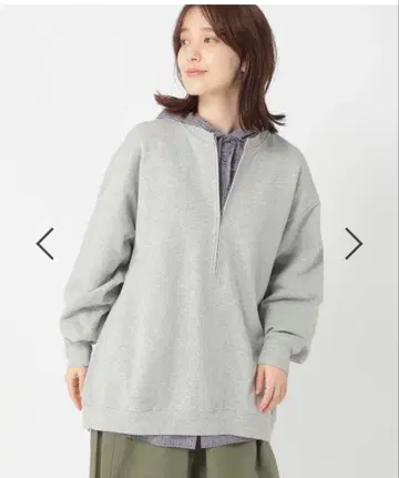 studio clip 그레이 하프 지퍼 맨투맨