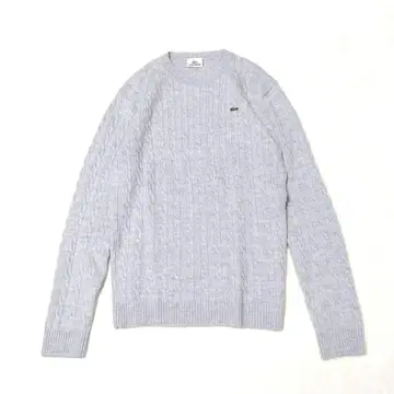 라코스테 케이블 니트 크루넥 울 100% 라이트 그레이 사이즈 4