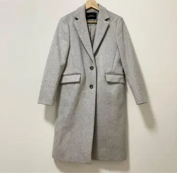 거의 미사용 그린 라벨 릴랙싱 롱 체스터 코트 그레이 S