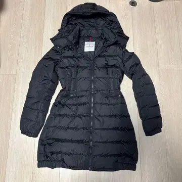 블랙 후드 부착 다운 자켓 사이즈 1