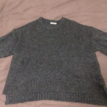 studio CLIP 3게이지 라메 크루넥 풀오버 니트 그레이