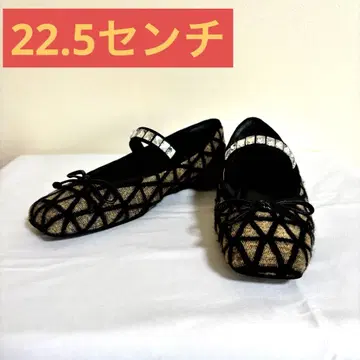 기하학 패턴 플랫슈즈 크리스탈 스트랩 STACCATO 22.5