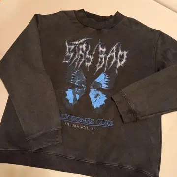 빈티지풍 그래픽 맨투맨 속기모 남녀 공용