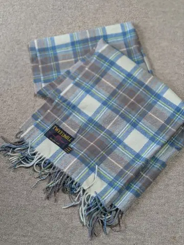 트위드밀 TWEEDMILL 체크 무늬 울 머플러 대형 스톨 새상품급