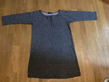 핑크하우스 7부 소매 길이 도트 무늬 튜닉