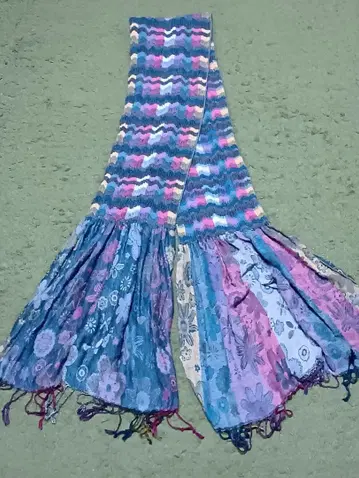 멀티 컬러 플라워 무늬 스톨