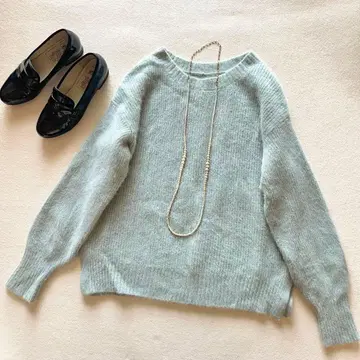 거의 새상품 SHIPS colors 폭스 울 아제 리브 니트 풀오버