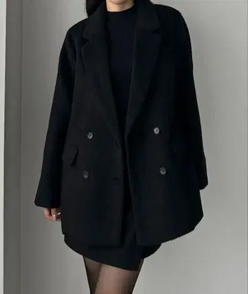 샤기 테일러드 자켓 코트