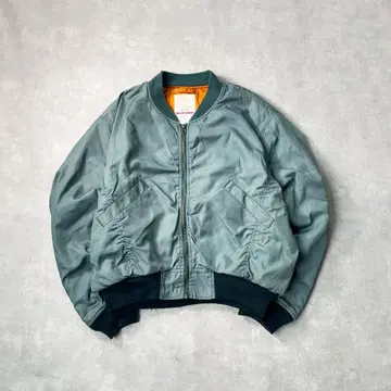 [ moussy ] 유즈드 가공 MA-1 플라이트 자켓 블루종 보로