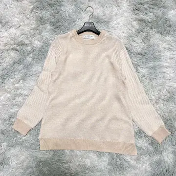 유나이티드 애로우즈 그린라벨 M 니트 스웨터 보더 베이지