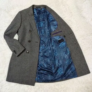 TED BAKER 더블 브레스트 체스터 코트 L 상당 페이즐리