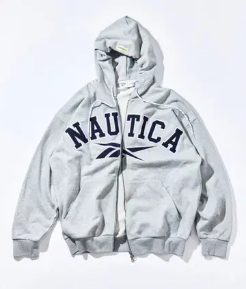 NAUTICA 그레이 후드 부착 후드티