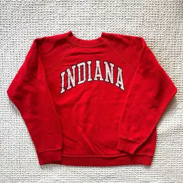 90s USA 구제 의류 짧은 기장 인디애나 로고 빨간색 맨투맨