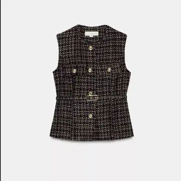 완판템 ZARA 벨트 포함 텍스처 베스트 XS 사이즈