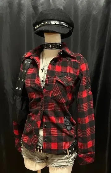 ED HARDY - 빨간색 체크 셔츠