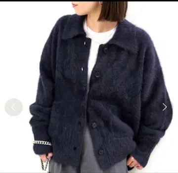 새상품급 저널 스탠다드 폭스 알파카 퍼 가디건