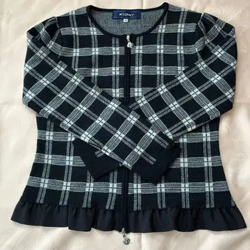 엠즈 그레이시 체크 무늬 긴팔 가디건