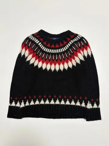 랄프 로렌 라운드 요크 노르딕 무늬 울 알파카 니트 스웨터