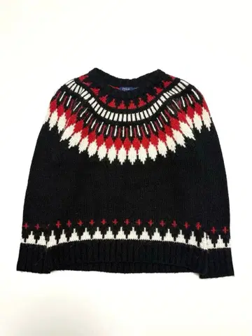 랄프 로렌 라운드 요크 노르딕 무늬 울 알파카 니트 스웨터