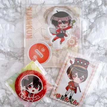 컬러풀 피치 유안 군 아크릴 스탠드 룸쉐어 캔뱃지 카드 3개