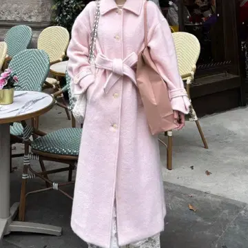 British classical long coat pink